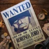 Zoro_pirate Affiche Wanted Roronoa Zoro - One Piece format A3 papier vieilli
