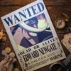 barbe_Blanche_pirate Affiche Wanted Barbe Blanche - One Piece format A3 papier vieilli