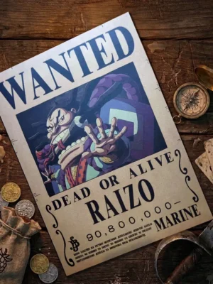 raizo_pirate Affiche Wanted Raizo - One Piece format A3 papier vieilli